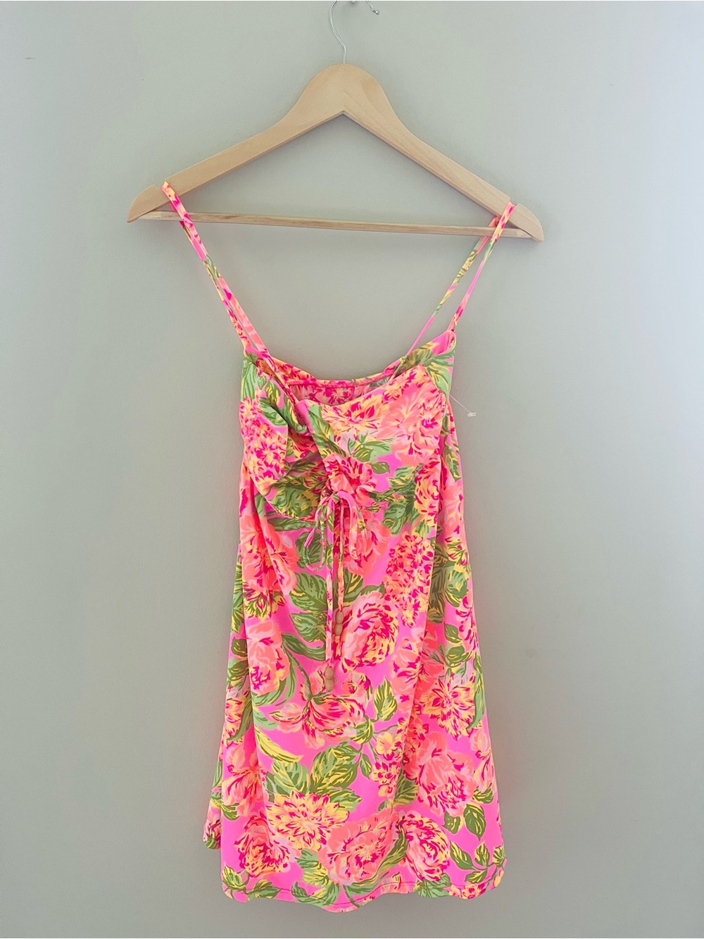 MAAJI Gabrielle Colorful Pink Floral Print Short Dress Coverup Small Orange